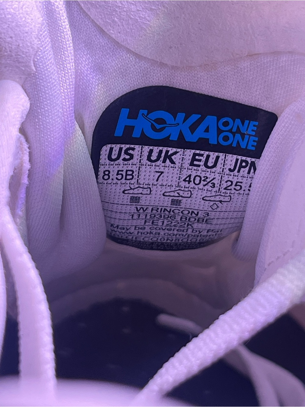 🔥 HOKA RINCON 3 WHITE PINK ATHLETIC RUNNING SHOES WOMENS SIZE 8.5 B - Picture 10 of 10